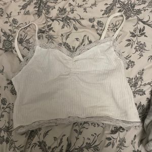 Cropped White Tank Top